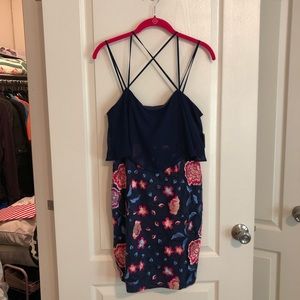 Aidan by Aidan Mattox Floral Embroidered Dress